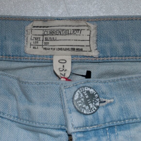 Current Elliott The Stiletto Jeans Womens 29 Light Blue Distressed Skinny UU01X - Picture 5 of 7